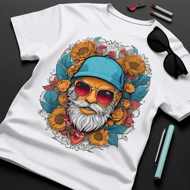 Photo tshirt mockup design with realistic white tshirt front mockup