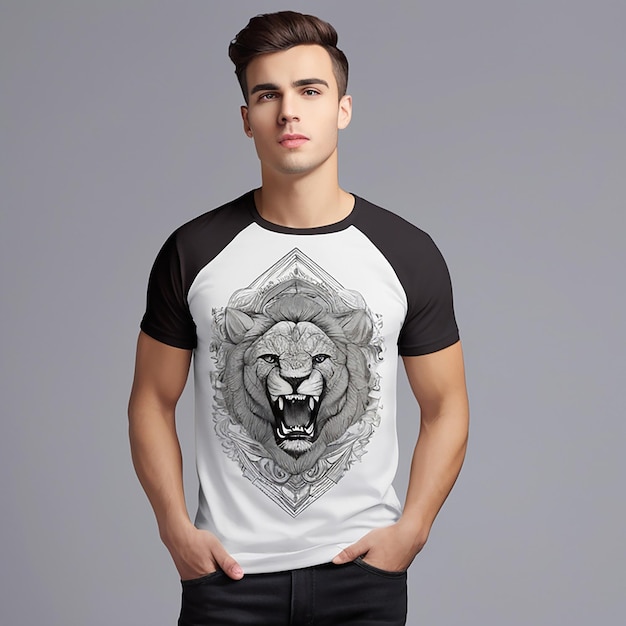 Tshirt mockup design with realistic white tshirt front mockup