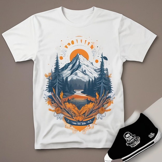 Tshirt mockup design with realistic white tshirt front mockup