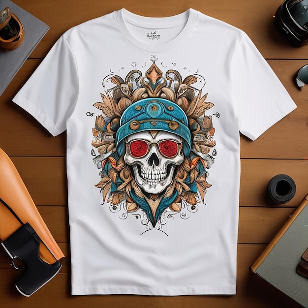 Photo tshirt mockup design with realistic white tshirt front mockup