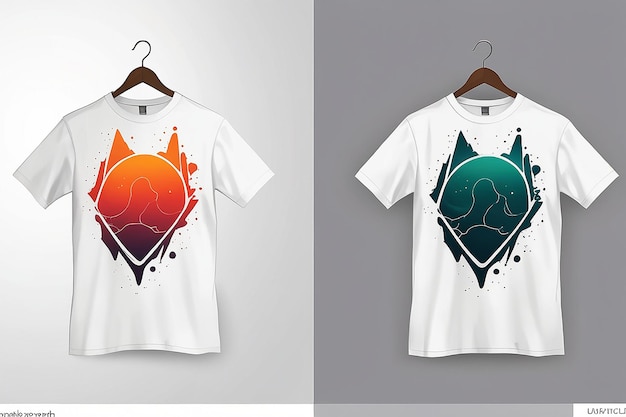 Photo tshirt mockup front and back view for template design