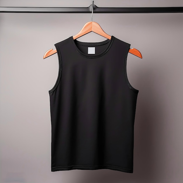 TShirt Mockup on Hanger Against Gray Wall Raglan Crew Neck Ruffle Sleeve