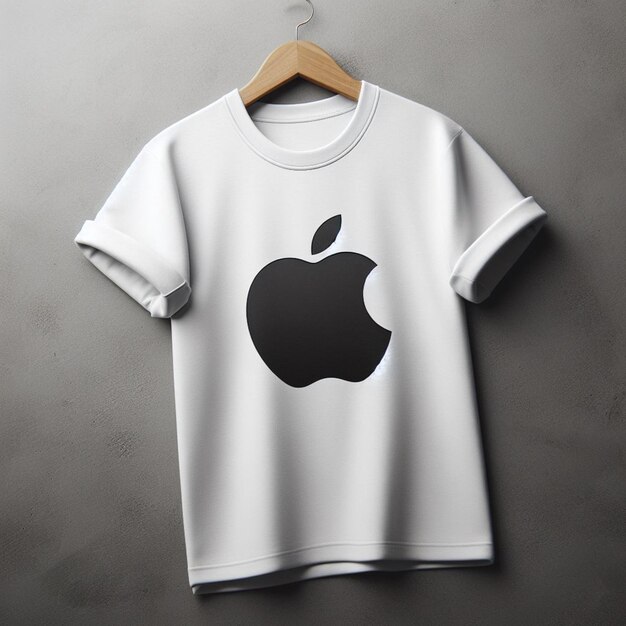 tshirt mockup psd with apple logo apparel