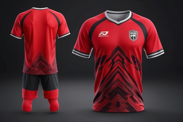 Tshirt mockup sport jersey template design for football soccer ethnic gaming