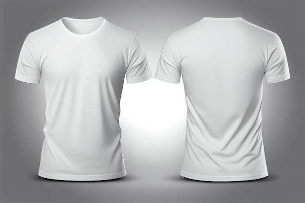 Tshirt mockup White blank tshirt front and back views Female and male clothes wearing clear attractive apparel tshirt models template