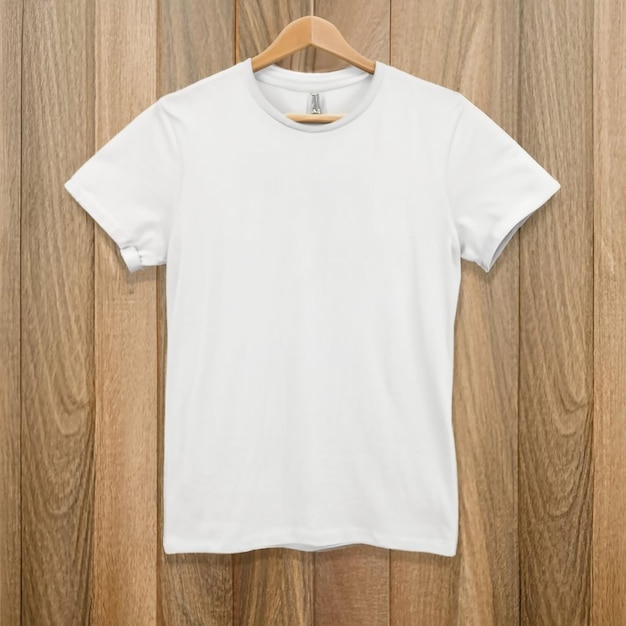 tshirt mockup on wooden texture background generated by AI