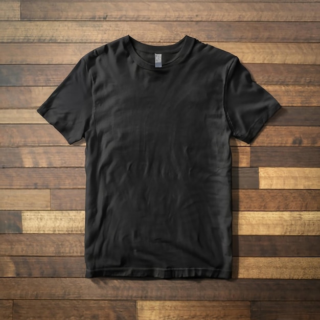 tshirt mockup on wooden texture background generated by AI