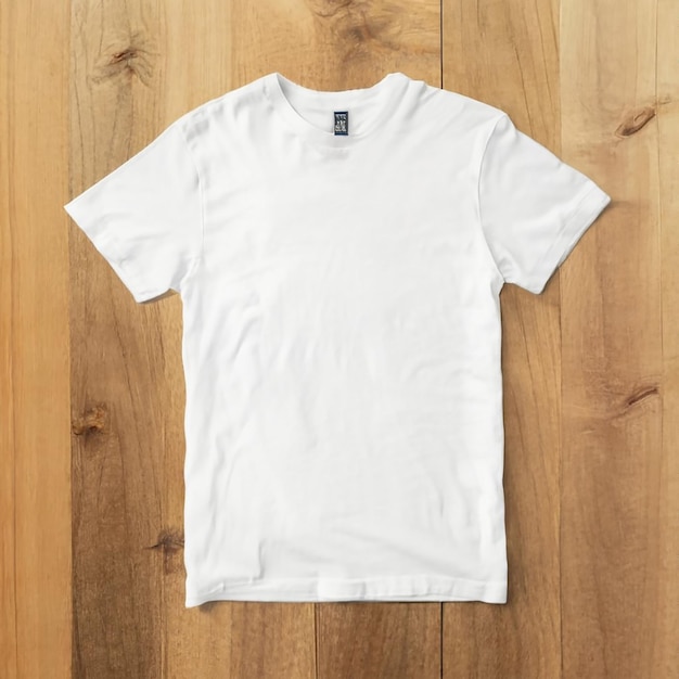 tshirt mockup on wooden texture background generated by AI