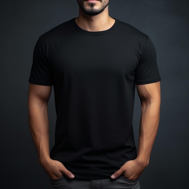 Tshirt plain in black color