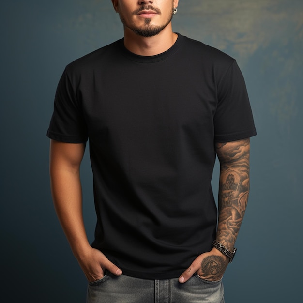 Tshirt plain in black color