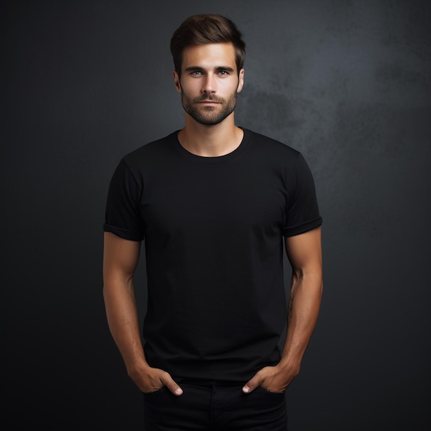 Tshirt plain in black color