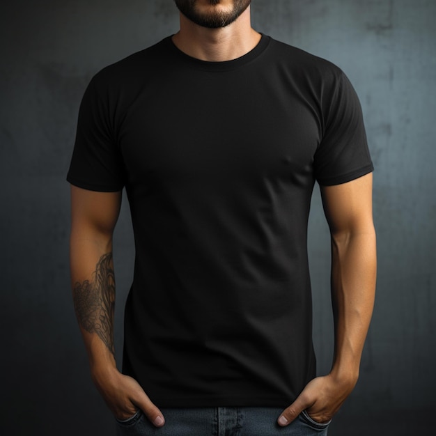 Tshirt plain in black color