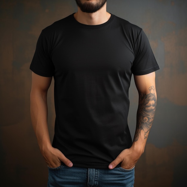 Tshirt plain in black color