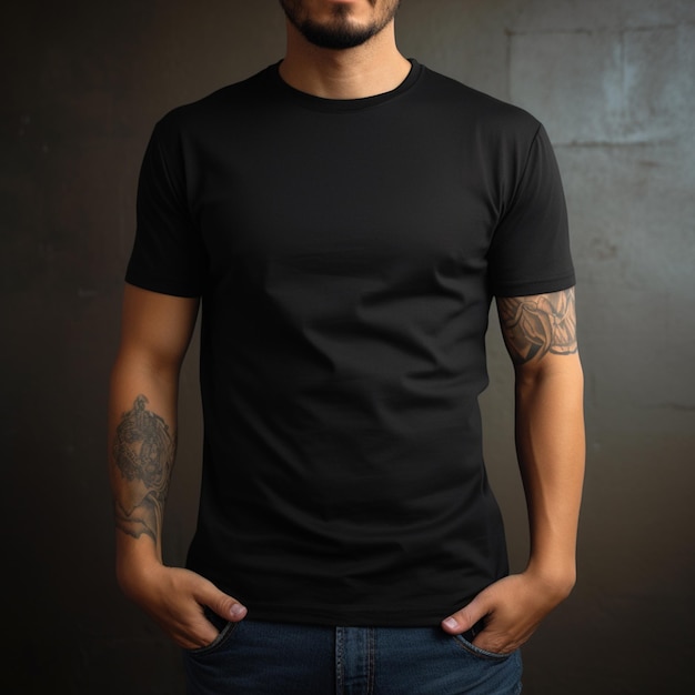 Tshirt plain in black color