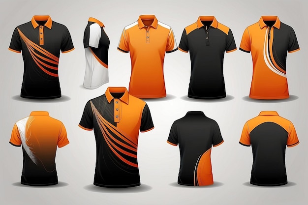 Photo tshirt polo orange and black template for design on white background vector illustration eps 10