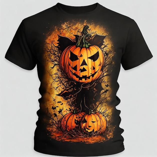 tshirt or poster design on halloween theme ai generated