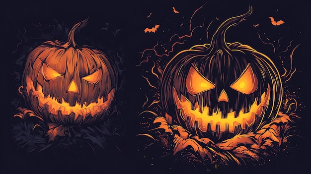 Tshirt or poster design with Halloween theme illustration