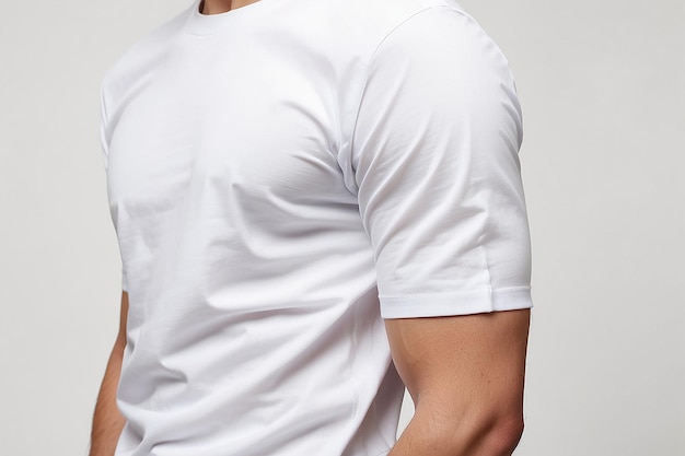 Photo tshirt sleeve white midsection