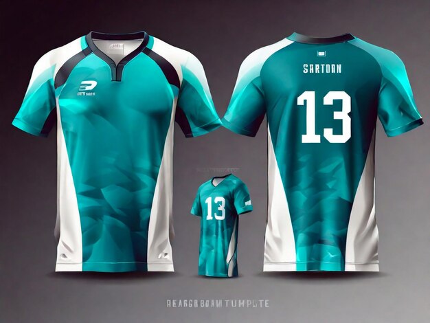 tshirt sport design template Soccer jersey mockup for football club uniform front and back view