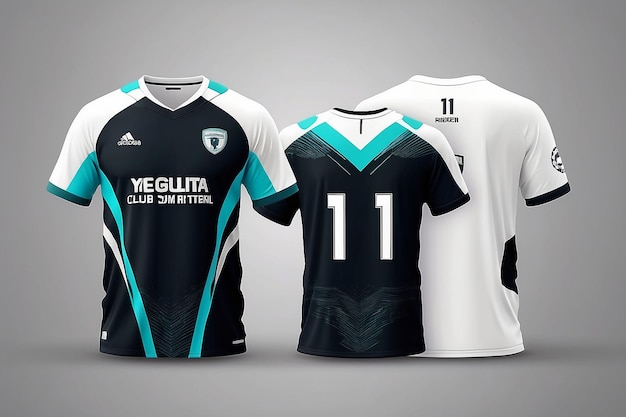 tshirt sport design template Soccer jersey mockup for football club uniform front and back view