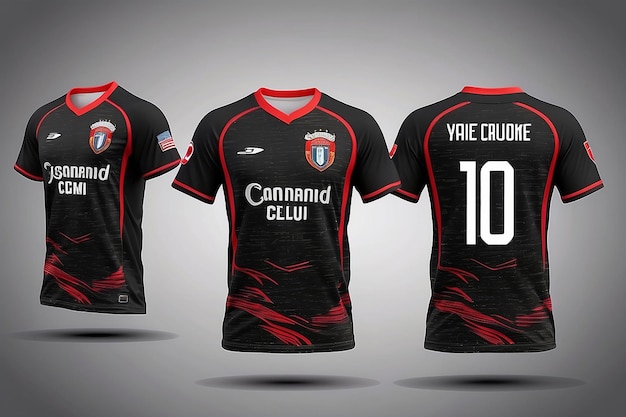 tshirt sport design template Soccer jersey mockup for football club uniform front and back100