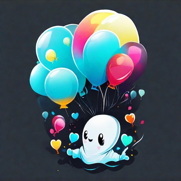 a tshirt vector with baby ghost siblings having a ghostly playdate