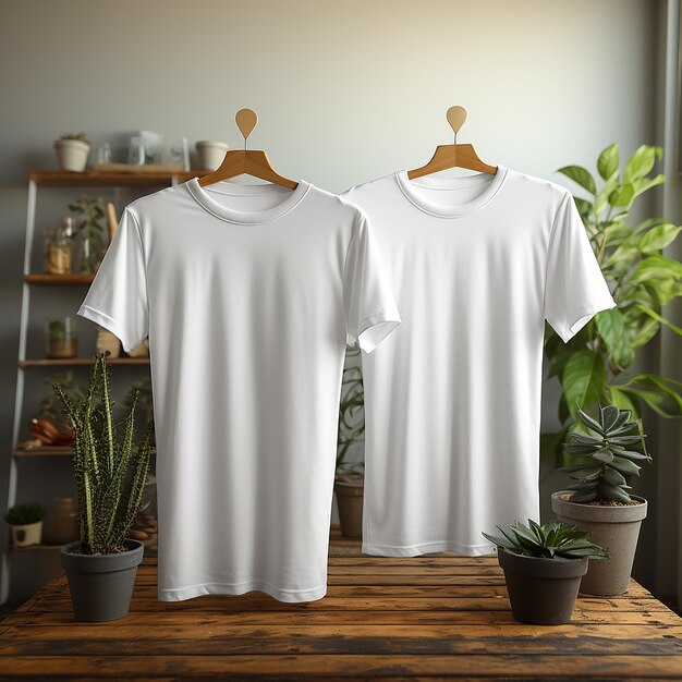 Tshirts mockup in white