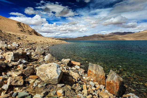 Tso Moriri lake in Himalayas, Ladakh