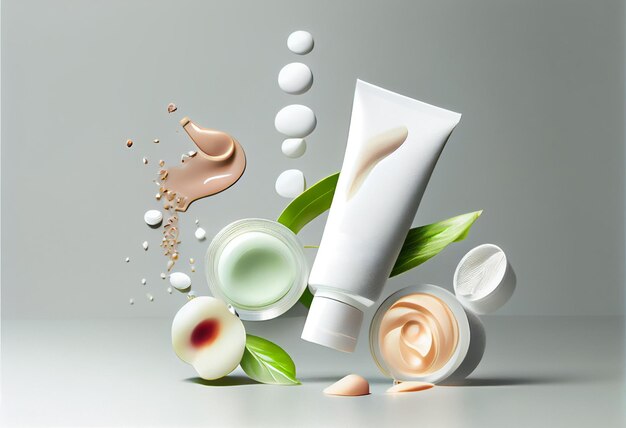 Tube cosmetic Natural cosmetics beauty concept Modern still life product photo AI Generated