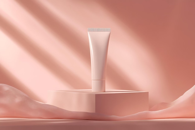 Tube mockup with realistic scene for cosmetic product