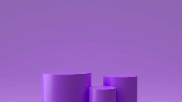 Tube Stage with Purple Background for Product Display or Showcase