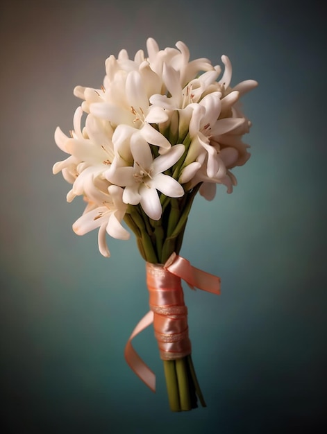 Tuberose flower bridal bouquet blurred background AI Generated