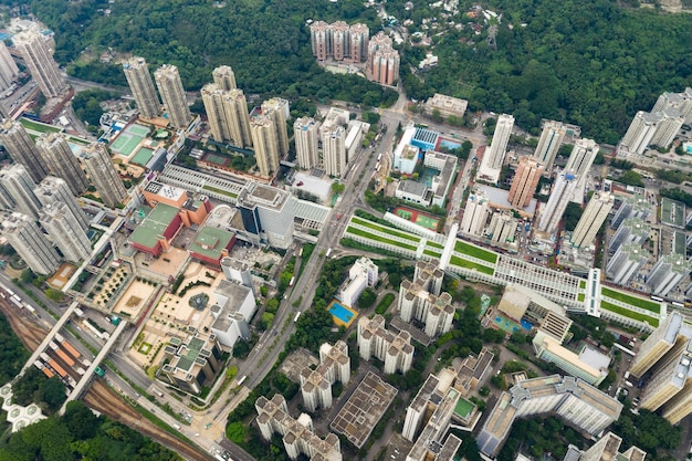 Tuen Mun, Hong Kong, 09 September 2018:- Aerial view of Hong Kong residential area