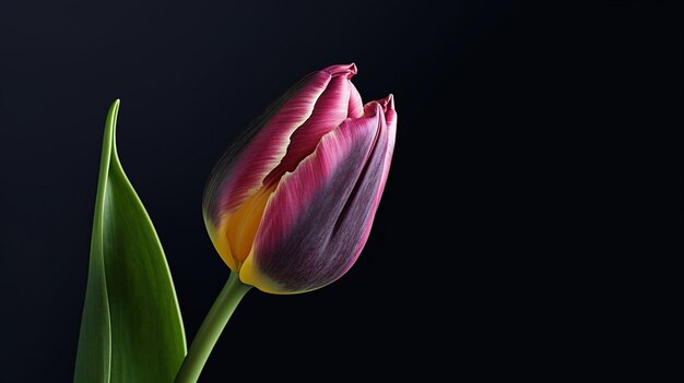 Photo tulip on black background dark background tulip tulip vector