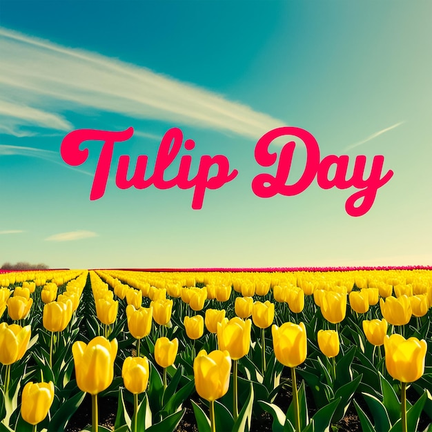 Photo tulip day social media post