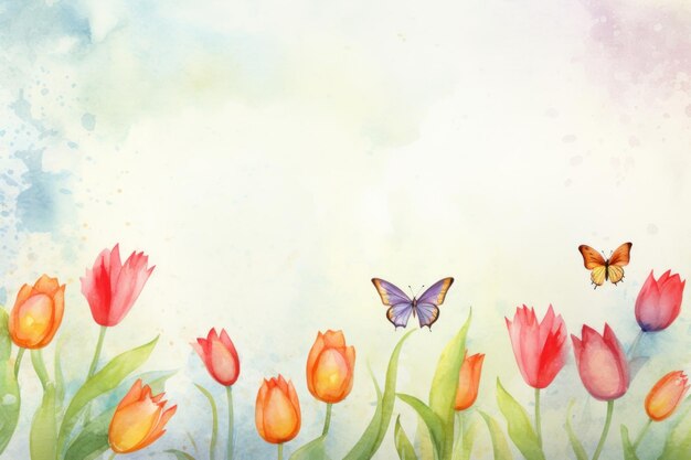 Photo tulip flowers background backgrounds painting petal