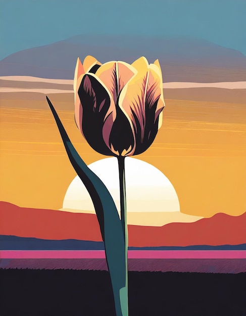 Tulip flowers illustration