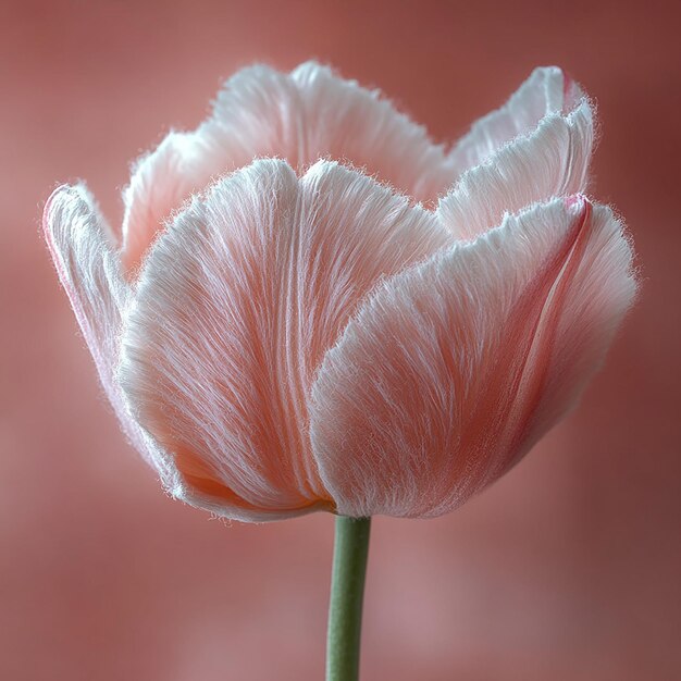 Photo a tulip with a pink and white pattern on it