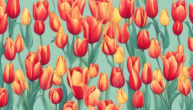 tulips on the bright background