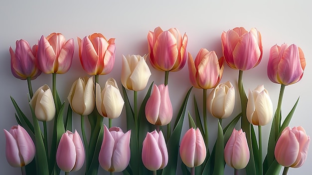 Tulips in the garden HD 8K wallpaper Stock Photographic Image