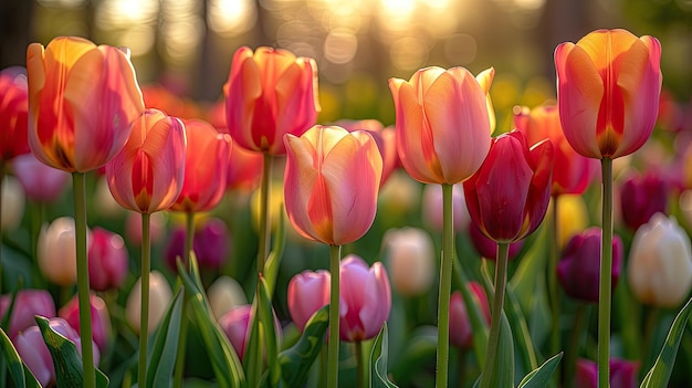 Tulips on a white background