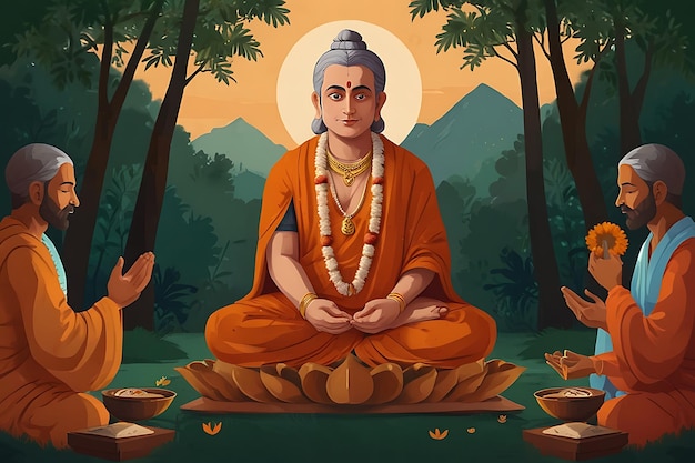 Tulsidas Jayanti flat illustration