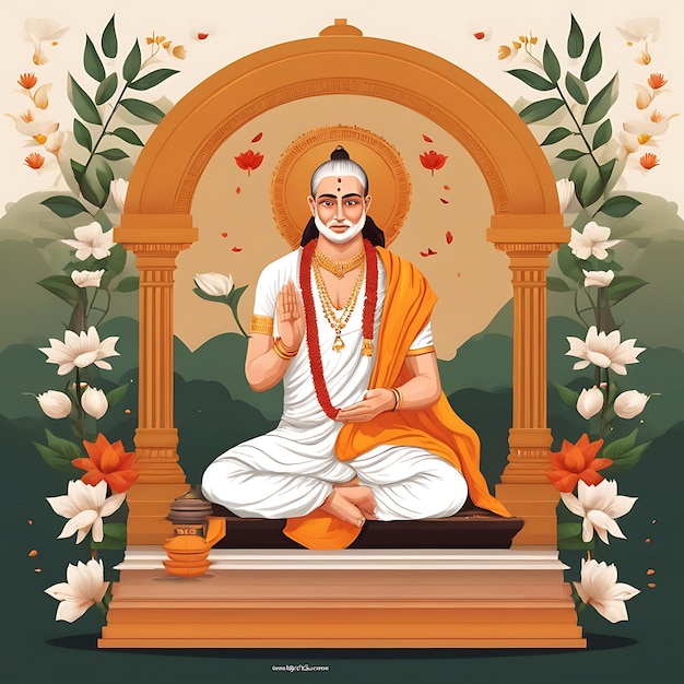 Tulsidas Jayanti flat illustration