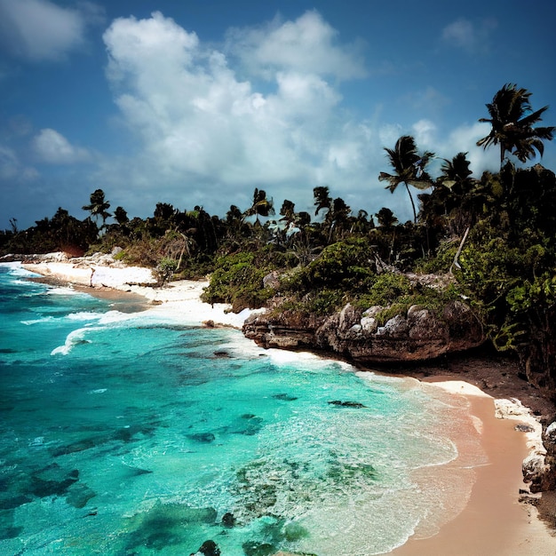 Tulum Beach white-sand shores, a crystal clear bay, tons of water activities such as lagoon snorkel