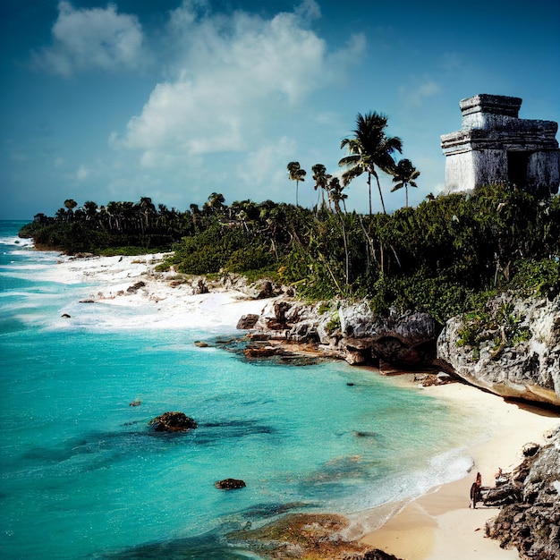 Tulum Beach white-sand shores, a crystal clear bay, tons of water activities such as lagoon snorkel