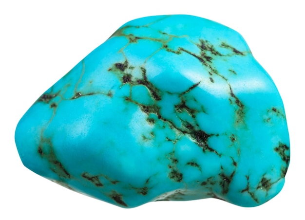 Tumbled blue Howlite turquenite gemstone