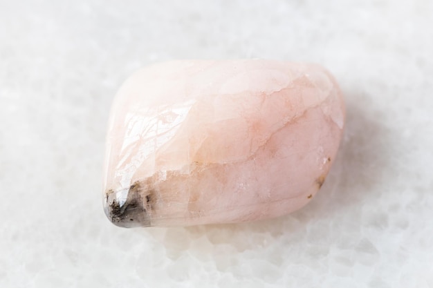 Tumbled Morganite Vorobyevitel rock on white