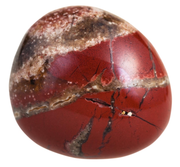 Tumbled red brecciated jasper mineral gem stone