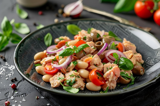 Tuna and Bean Salad with Olives and Basil