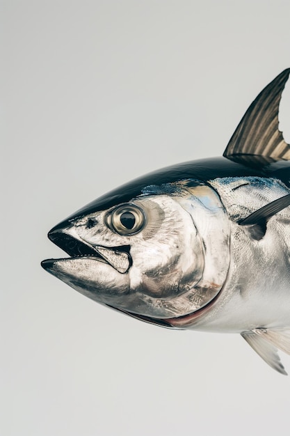 Photo tuna fish in white background